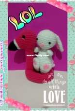 Flamingo and  Bunny amigurumis