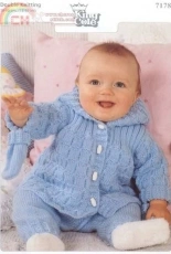 King Cole Double Knitting 7178 Baby Jacket, Trousers and Mittens
