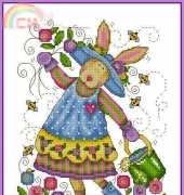 Gardening Bunny by Joan Elliott from The World of Cross Stitching TWOCS 228 XSD