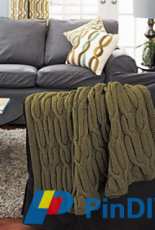 Mary Maxim-PDL99719N-Cable Vine Blanket -Free
