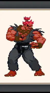 Cross Stitch Quest - Street Fighter - Akuma - free