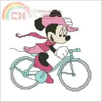 Minnie en bicicleta