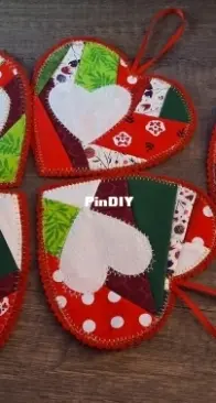 Christmas Patchwork Hearts