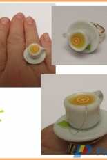Ring cup of tea in polymer clay