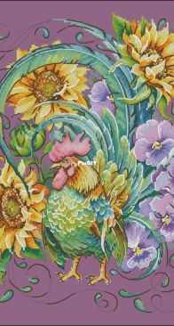 Rooster In Sunflowers by Nadezhda Nagornaya