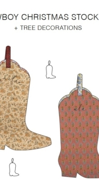 Common Stitch - Cowboy Christmas Stocking and Tree Decorations