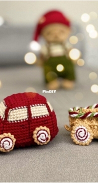 Funny Rabbit Toys - Daria Toys - Mishuta Shop - Alena / Daria Konurkina -  A car and a wagon