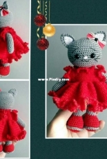 Crochet Art Design - Maria Muller - Cat with Frilly Dress