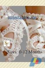 Suzies Talent Patterns - PT002A - Baby booties with beads