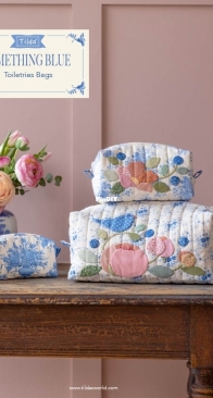 Tilda Fabrics - Something Blue - Toiletries Bags - Free