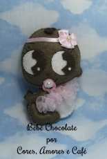 Cores, Amores e Café - Bebê Chocolate  Chocolate Baby Felt Pattern - Portuguese - Free