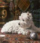 HAED HAETRL110 Westie with Tartan Chair  - Thomas Rivers Lovelace