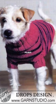Drops Design - Striped Dog Sweater  - Spanish - Free