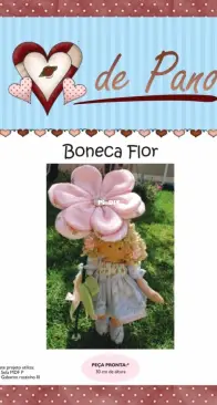 Atelier Coraçao de Pano - Day Carlson - Flower Doll - Boneca Flor - Portuguese