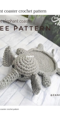 Zan crochet - Zan Merry - Elephant Coaster - Free