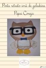 Bello Amore - Papai Coruja Moldura / Daddy Owl frame Felt Pattern - Portuguese - Free