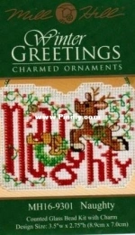 Mill Hill Winter Greetings Charmed Ornaments MH16-9301 Naughty