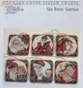 The Vermillion Stitchery 700 Six Busy Santas