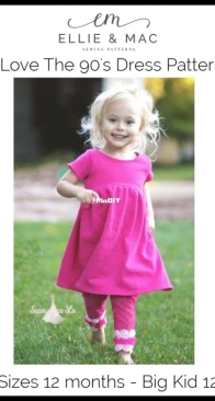 Ellie and Mac - I Love the 90's Dress - Sizes 12 Months - 12 Years