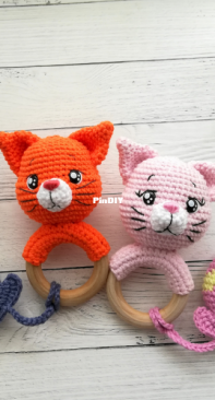 CrochetToysForKids - SvetlaArtShop - Natale Knitting - Svetlana Yevtyukhina - Cat rattle