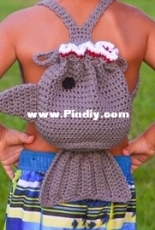 Crazy 4 Crochet Momma - Furls Crochet - Miranda Nippert - Shark Backpack Pattern