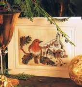 Cottage Snow Scene Card by Lynda Burgess (from a craft book)