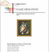 Classic Cross Stitch - FR 276 Vase of Flowers Grapes and Peaches