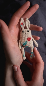 Mini rabbit with cross stitch embroidery