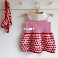 Gek op Haken - Trendy met Wol - Wolgelukjes - Linda Daas - Cute baby dress and headband - Schattig babyjurkje en haarbandje - Dutch