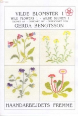 Haandarbejdets Fremme-Vilde Bloomster 1 Gerda Bengtsson - Wild Flowers 1 / Wilde Blumen / Vilde Blomster