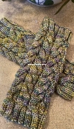 Cable Fingerless Gloves by Heather Richard-Free