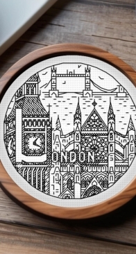 Exlibrist- L for London - ABCt - City Alphabet Sampler - Blackwork