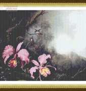Classic Cross Stitch Bi 134 Two Orchids in a Mountain Landscape