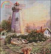 Intricate Cross Stitch - A Lighthouse Garden