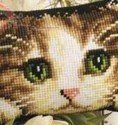 Vervaco 1210-1011 Kitten Rectangular Cushion Front