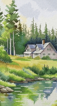 House Next To A forest Lake - Summer by Anna Ulchitskaya SAGA
