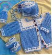 Herrschners 23-0241 Baby Blueberry Gingham ensemble