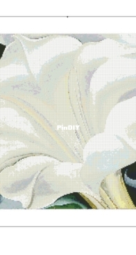 Cross Stitch Collectibles OK-32 - White Trumpet Flower - Georgia O'Keeffe