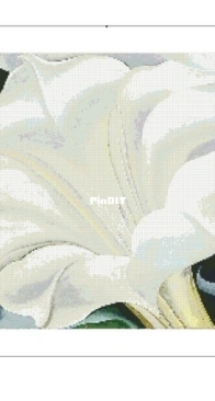 Cross Stitch Collectibles OK-32 - White Trumpet Flower - Georgia O'Keeffe