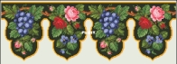 Berlin Woolwork - Knechtel & Co 6831 Cantonnieres Roses and Grapes SAGA