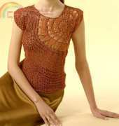Bernadete Pawlowytsch - Blusa ferrugem reflecta dourada - Portuguese