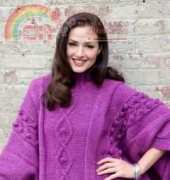 Red Heart: LW3463 Cable and Bobble Poncho- Free