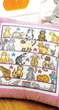 Friendly Felines - Cat Cushion by Karen Brittan from Cross Stitch Gold 109