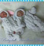 babydoll hand knit C4 bunny dog all in one 8-13"
