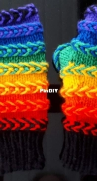 Rainbow Wrist Warmers by Beryl Little-Free