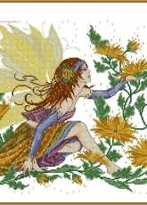 Chrysanthemum Fairy by Joan Elliott from Cross Stitch Collection 197