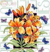 Lily and Butterflies from Leisure Arts 3413 Jewels from the Garden PCS