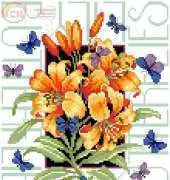 Lily and Butterflies from Leisure Arts 3413 Jewels from the Garden PCS