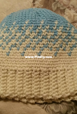 Split Heart Knit Look Hat