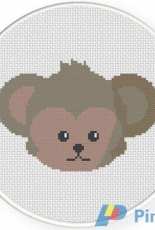 Daily Cross Stitch  -  Monkey Head